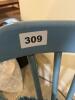 Blue Painted Wooden Chair with Fringe Cushion - 8