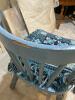 Blue Painted Wooden Chair with Fringe Cushion - 10
