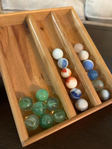 Small Lot of Assorted Marbles in Tray