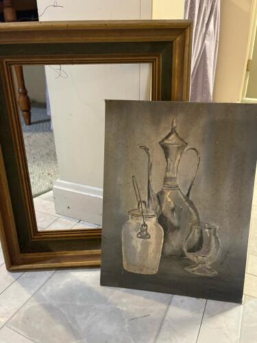 Still Life Painting and Vintage Frame