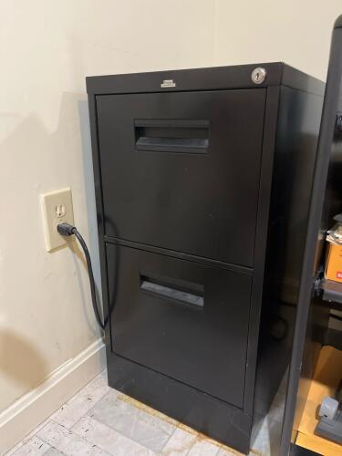 Black FireKing 2-Drawer Filing Cabinet