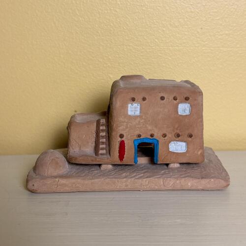 Handmade Ceramic Santa Fe Pueblo House Incense Burner