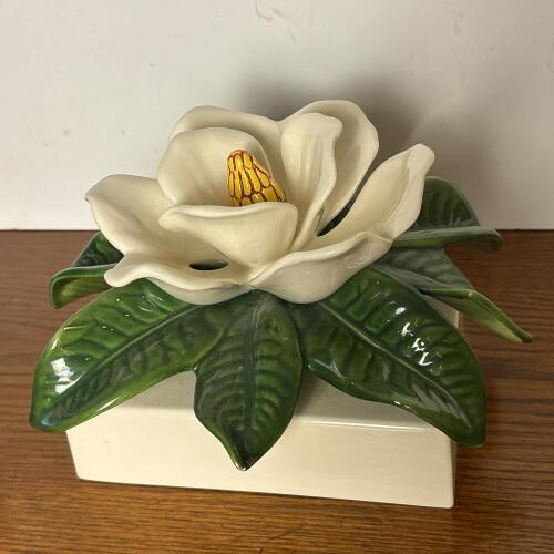 Ceramic Magnolia Flower Figurine