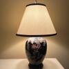Floral Black Ceramic Table Lamp - 9
