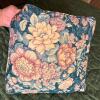 Green Damask Bedspread with Floral and Accent Pillows - 2