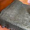 Green Damask Bedspread with Floral and Accent Pillows - 5
