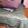 Green Damask Bedspread with Floral and Accent Pillows - 8