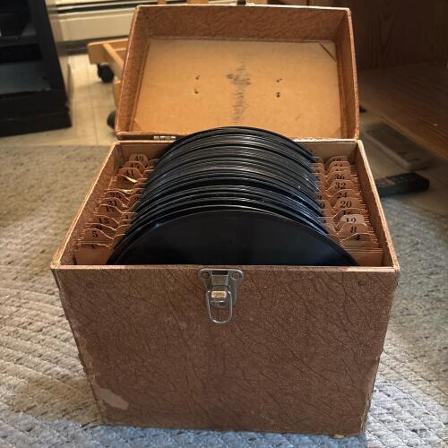 Vintage 78 RPM Record Collection in Case