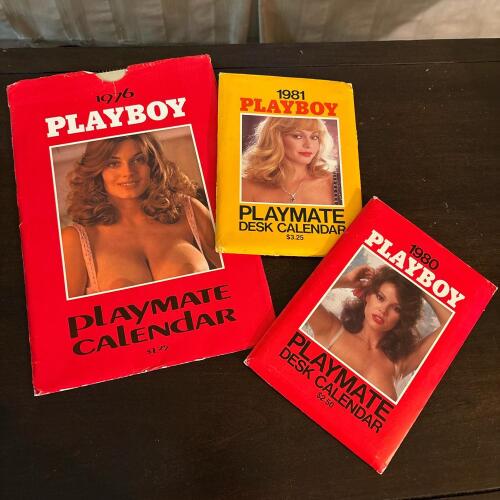 Three Vintage Playboy Playmate Calendars, 1976&ndash;1981