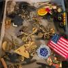 Military Pins, Badges, Patches & Army Baseball Hat Lot - 6