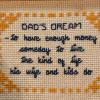 Framed "Dad's Dream" Cross Stitch Art, 7"x5" - 2