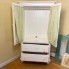 White Painted Wood Armoire with Drawers - 2