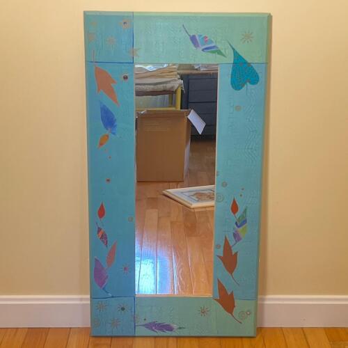 Hand Painted Rectangular Wall Mirror