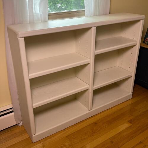 White Double-Sided Wooden Bookshelf