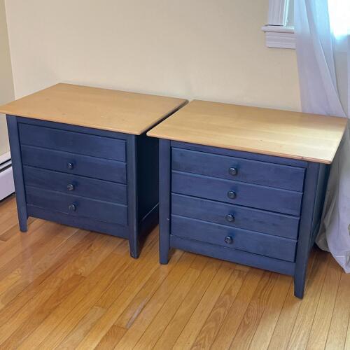 Pair Of Nadeau Blue Nightstands