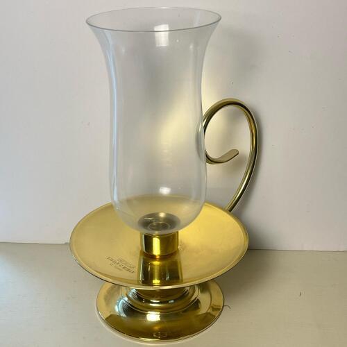 Brass Hurricane Candle Holder
