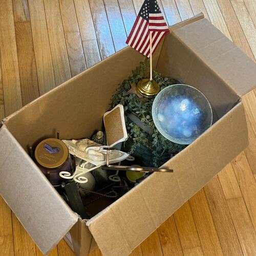 Box of Assorted Mystery Home Decor Items