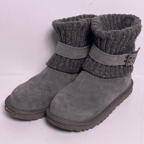 UGG Australia Grey Knit Buckle Boots