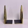 Pair Brass Filigree Bookends - 2