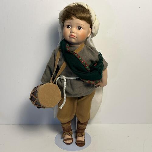 Animated Porcelain Drummer Boy Doll With Built In Music Box