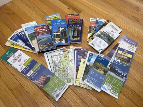 Assorted Vintage AAA Travel Maps & Guidebooks
