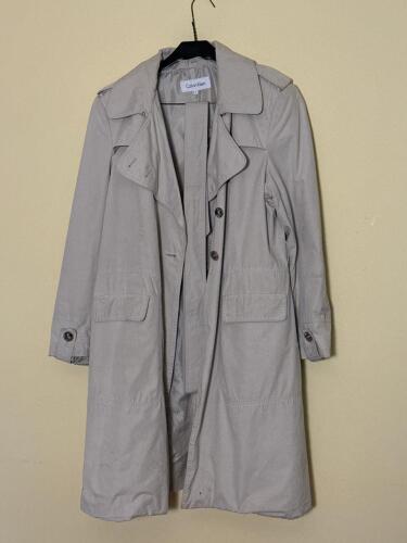 L Calvin Klein Beige Trench Coat with Belt