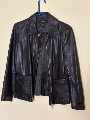 L Alfani Black Leather Jacket