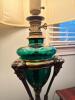 Pair Green Glass and Metal Table Lamps - 3