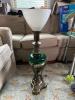 Pair Green Glass and Metal Table Lamps - 10