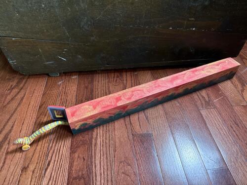 Hand-Painted Wooden Snake Toy with Box