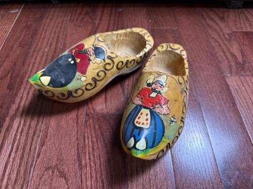 Pair Dutch Wooden Souvenir Shoes
