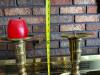 Pair Brass Engraved Tall Candle Holders - 2