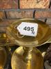 Pair Brass Engraved Tall Candle Holders - 7