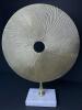 Gold Metallic Disc 19" Tall Sculpture with Marble Base