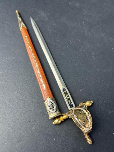 Vintage Ornate Toledo Eagle Miniature Sword Letter Opener