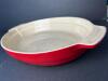 Olive & Thyme Red Oval Stoneware Baking Dish, 1.5 qt, Dual Handles