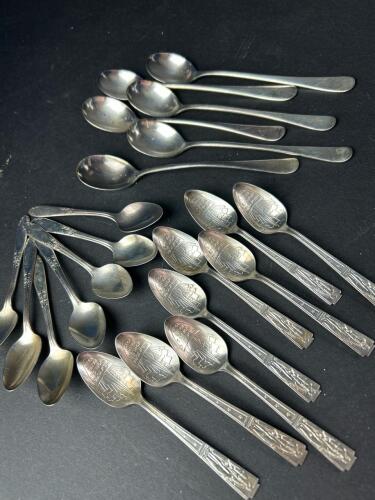 Vintage Mixed Silverplate Demitasse & Souvenir Spoons Sets