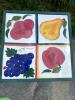 Hand-Painted Tile Top Metal Plant Stand Table With Fruit Motif - 2