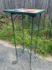 Hand-Painted Tile Top Metal Plant Stand Table With Fruit Motif - 3