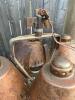 Rustic 4-Light Western Chandelier With Horseshoe Iron & Frosted Hurricane Shades - 4