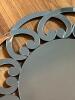32" Large Ornate Round Beveled Wall Mirror With Black and Silver Glass & Keyhole Mounting - 3