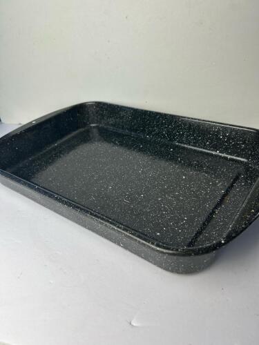 Black Speckled Enamel Roasting Pan
