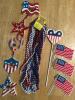 Patriotic Decor Lot: Plates, Table Runner, Uncle Sam Nutcracker, Flags & More - 6