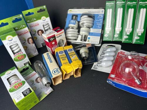 Assorted Light Bulb Lot - Various Sizes, Mostly New