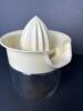 Gemco Manual Citrus Juicer, Glass Base with Off-White Plastic Top