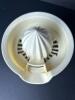 Gemco Manual Citrus Juicer, Glass Base with Off-White Plastic Top - 2