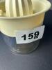 Gemco Manual Citrus Juicer, Glass Base with Off-White Plastic Top - 5