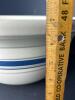 HUGE 8 Quart Stoneware Mixing Bowl W/ Blue Band 14" Diameter - 5