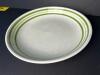 Italian Ironstone Serving Plate, Hand-Decorated with Green Bands