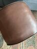 Round Brown Leather Pouf Ottoman, 13"H x 18" Diameter - 5
